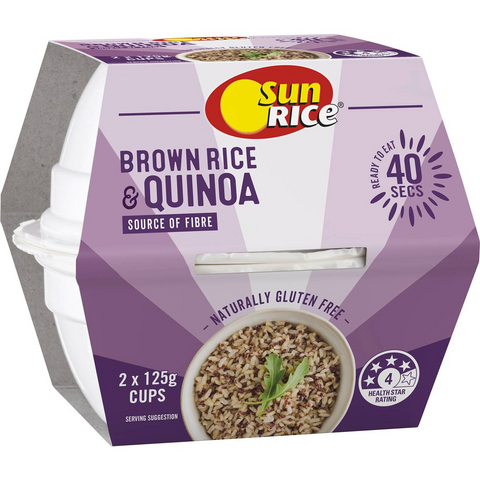 Sunrice Microwave Brown Rice & Quinoa Rice Cup 125g X 2 Pack