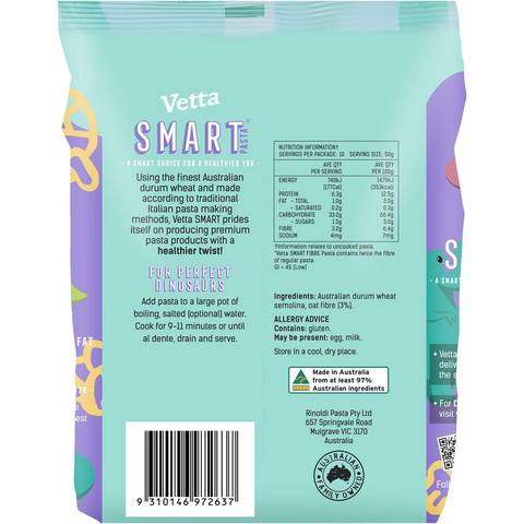 Vetta Smart Fibre Dinosaur Pasta 500g