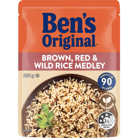 Ben's Original Brown, Red & Wild Rice Medley Microwave Rice Pouch 250g