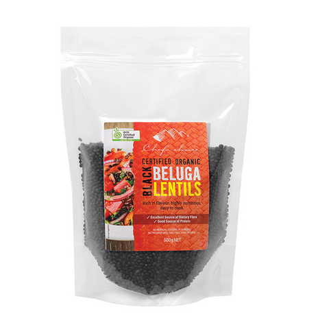 Certified Organic Beluga Lentils 500g