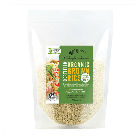 Certified Organic Brown Rice Premium Medium-Grain 500g