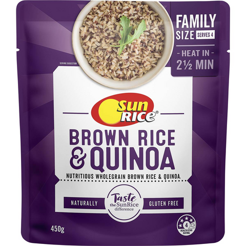 Sunrice Microwave Brown Rice & Quinoa Pouch 450g