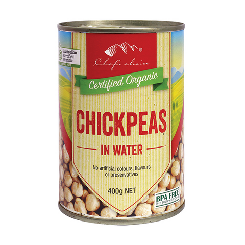 Certified Organic Chickpeas in Water 400g