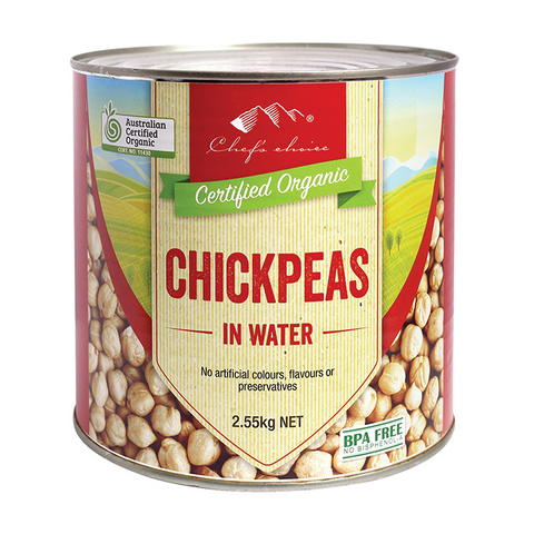 Certified Organic Chickpeas in Water 2.55kg