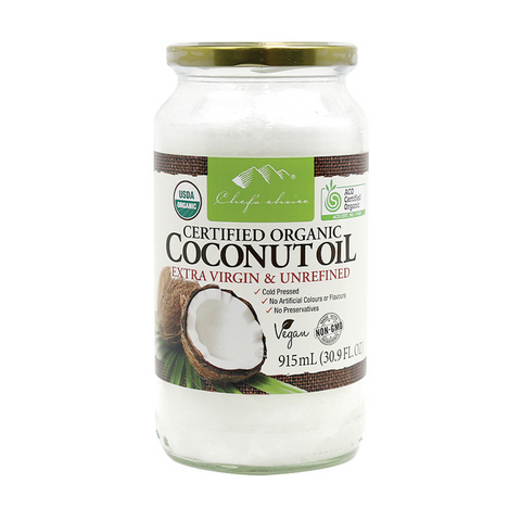 Certified Organic Coconut Oil Extra Virgin & Unrefined 915ml