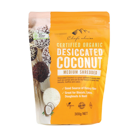 Certified Organic Desiccated Coconut – Medium Shredded 300g