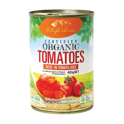 Certified Organic Diced Tomatoes 400g