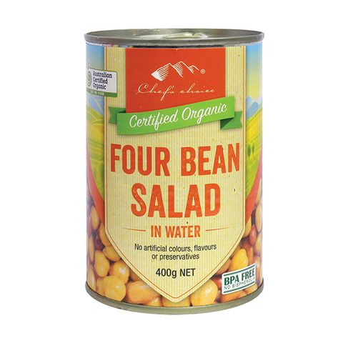 Certified Organic Four Bean Salad in Water 400g