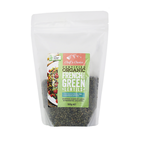 Certified Organic French Style Green Lentils 500g