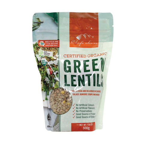 Certified Organic Green Lentils 500g