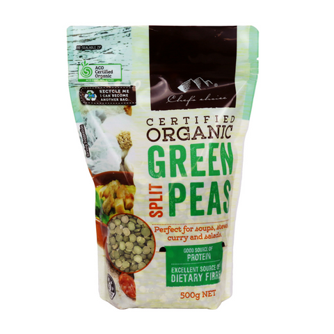 Certified Organic Green Split Peas 500g