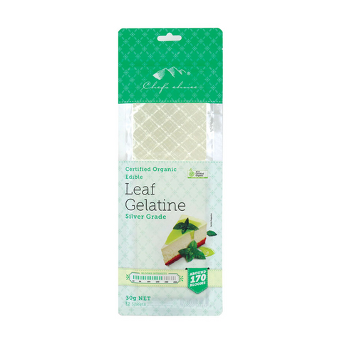 Certified Organic Leaf Gelatine Silver (12 sheets) 30g