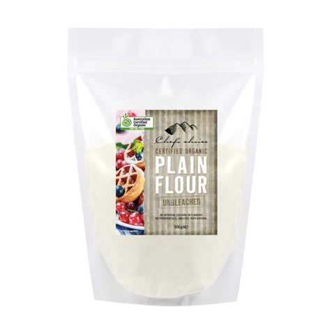 Certified Organic Plain Flour – Unbleached 500g