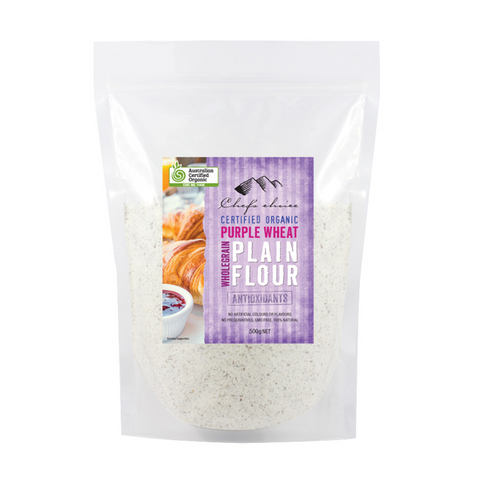 Certified Organic Purple Wheat Wholegrain Plain Flour 500g