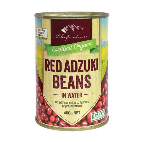 Certified Organic Red Adzuki Beans in Water 400g