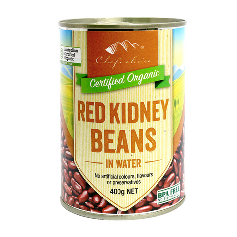 Certified Organic Red Kidney Beans in Water 400g