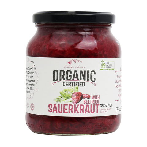 Certified Organic Sauerkraut with Beetroot 350g