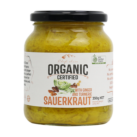 Certified Organic Sauerkraut with Ginger and Turmeric 350g