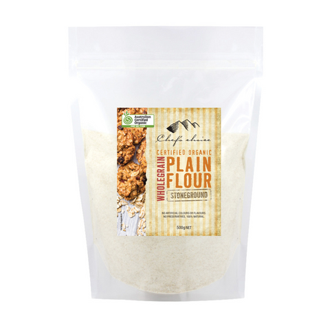 Certified Organic Stoneground Wholegrain Plain Flour 500g