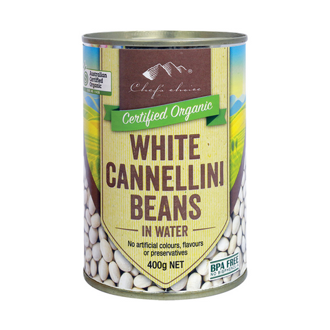 Certified Organic White Cannellini Beans in Water 400g