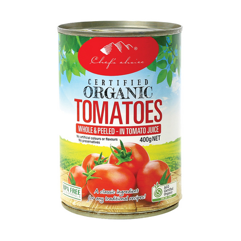 Certified Organic Whole Peeled Tomatoes 400g