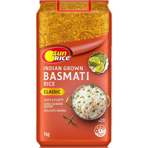 Sunrice Indian Grown Basmati Rice Classic 1kg