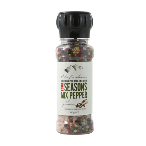 Himalayan Pink Rock Salt with Four Seasons Mix Pepper – Grinder 180g