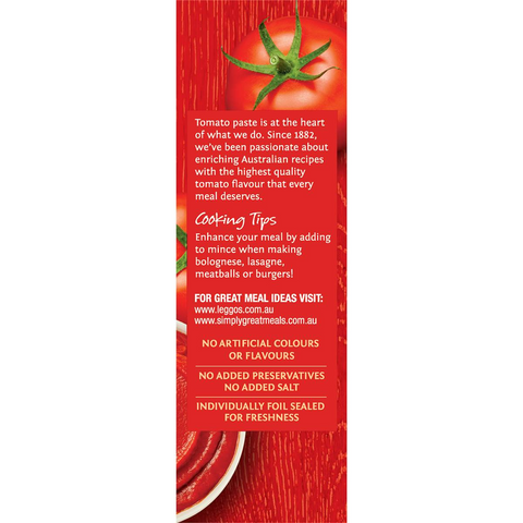 Leggo's Tomato Paste Triple Concentrate No Added Salt 50g X 4 Pack