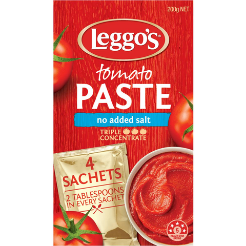 Leggo's Tomato Paste Triple Concentrate No Added Salt 50g X 4 Pack