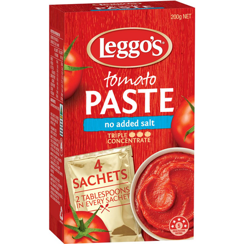 Leggo's Tomato Paste Triple Concentrate No Added Salt 50g X 4 Pack