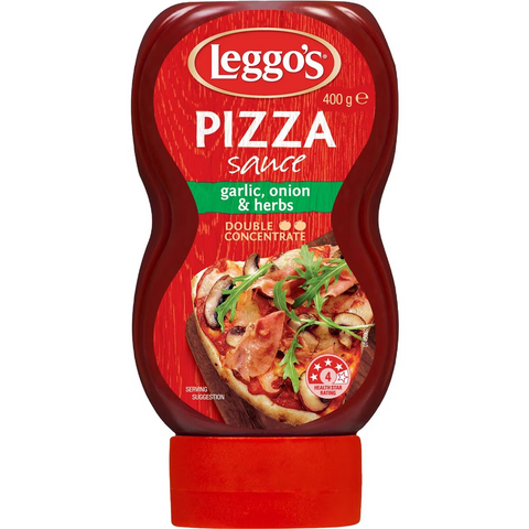 Leggo's Pizza Sauce Double Concentrate Garlic Onion & Herbs Squeeze 400g