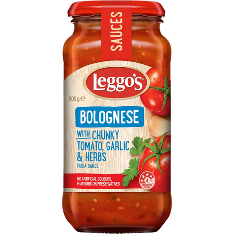 Leggo's Bolognese - Chunky Tomato Garlic & Herbs Pasta Sauce 500g