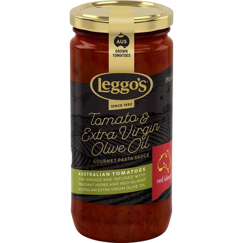 Leggo's Gourmet Pasta Sauce Tomato & Red Island Ex Virgin Olive Oil 390g