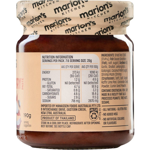 Marion's Kitchen Red Curry Paste 190g