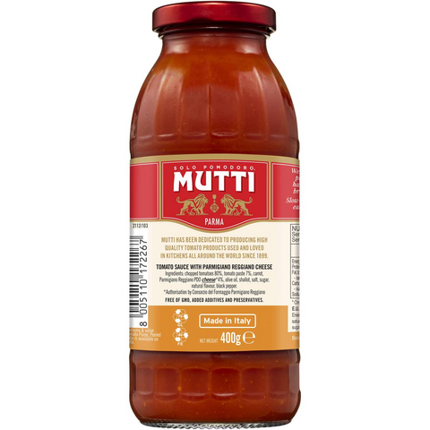 Mutti Parma Sugo Semplice Parmigiano Reggiano Pasta Sauce 400g