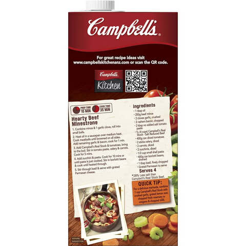 Campbell's Real Stock Beef Salt Reduced Liquid Stock 1l