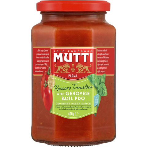 Mutti Gourmet Pasta Sauce Rossoro Tomatoes With Genovese Basil 400g