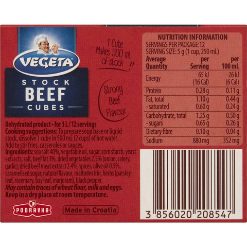 Vegeta Beef Stock Cubes 60g