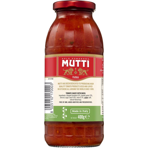 Mutti Parma Sugo Semplice Basil Pasta Sauce 400g