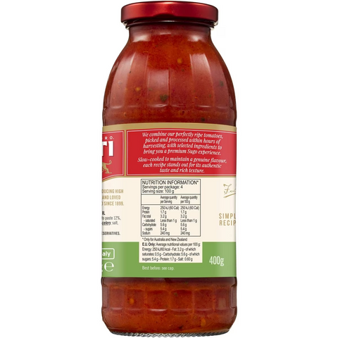 Mutti Parma Sugo Semplice Basil Pasta Sauce 400g