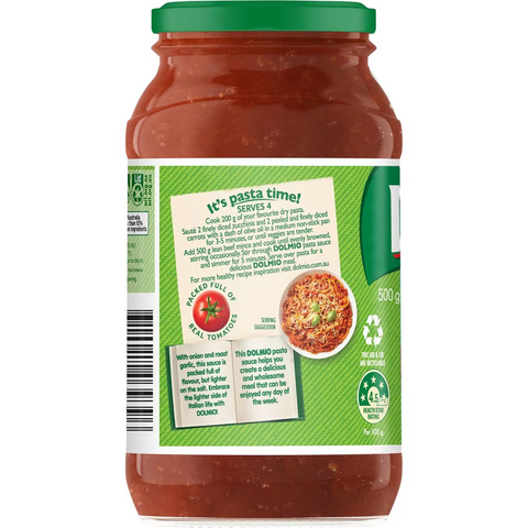 Dolmio Extra Tomato, Onion & Garlic Salt Reduced Pasta Sauce 500g