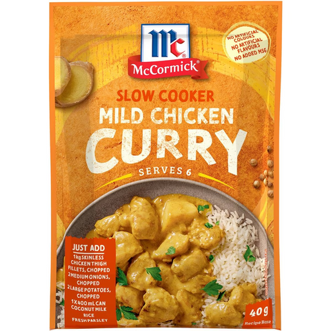 Mccormick Slow Cooker Mild Chicken Curry Recipe Base 40g