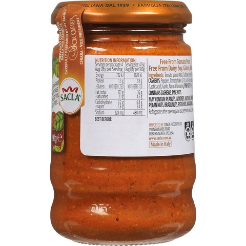 Sacla Tomato Pesto Free From 190g