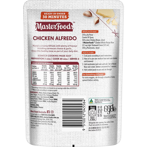 Masterfoods Chicken Alfredo Recipe Base 170g