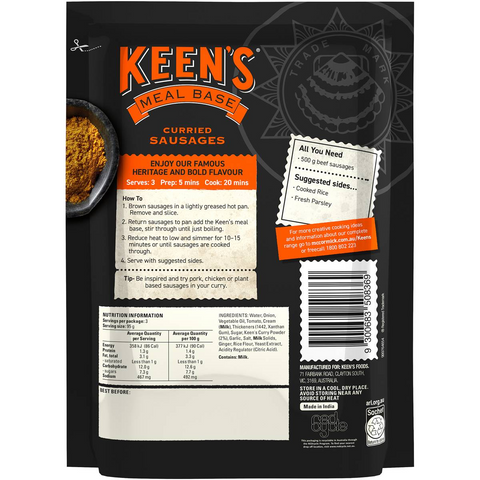 Keen's Meal Base Curried Sausages 285g