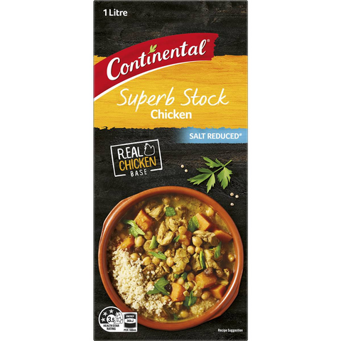 Continental Liquid Chicken Stock Salt Reduced 1l