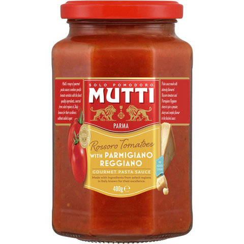 Mutti Gourmet Pasta Sauce Rossoro Tomatoes Parmigiano Reggiano 400g