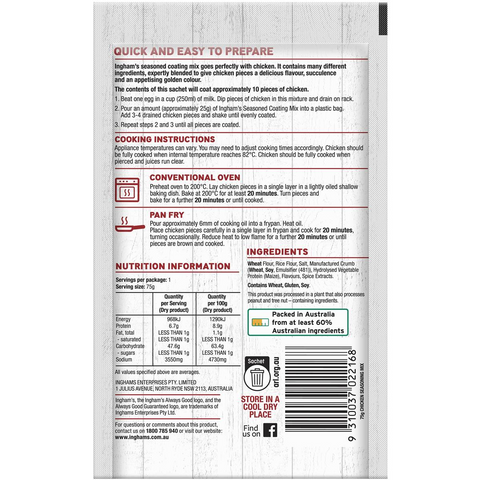 Ingham's Coating Mix Seasoning Chicken 75g