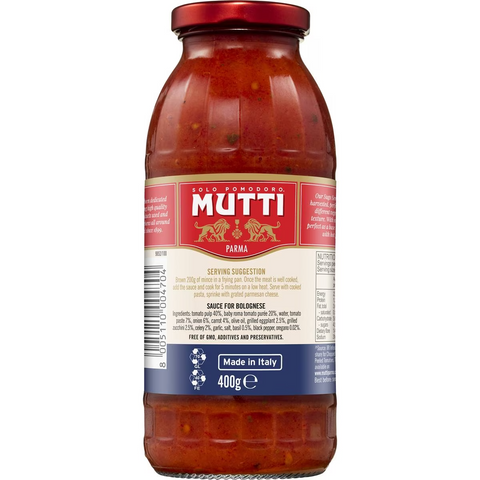 Mutti Sugo Semplice Bolognese Pasta Sauce 400g