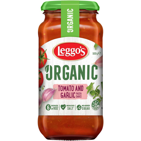 Leggo's Organic Tomato & Garlic Pasta Sauce No Added Sugar 500g